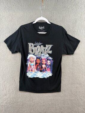 Bratz 20th Anniversary Graphic T Shirt Black Y2K Doll Tee Medium